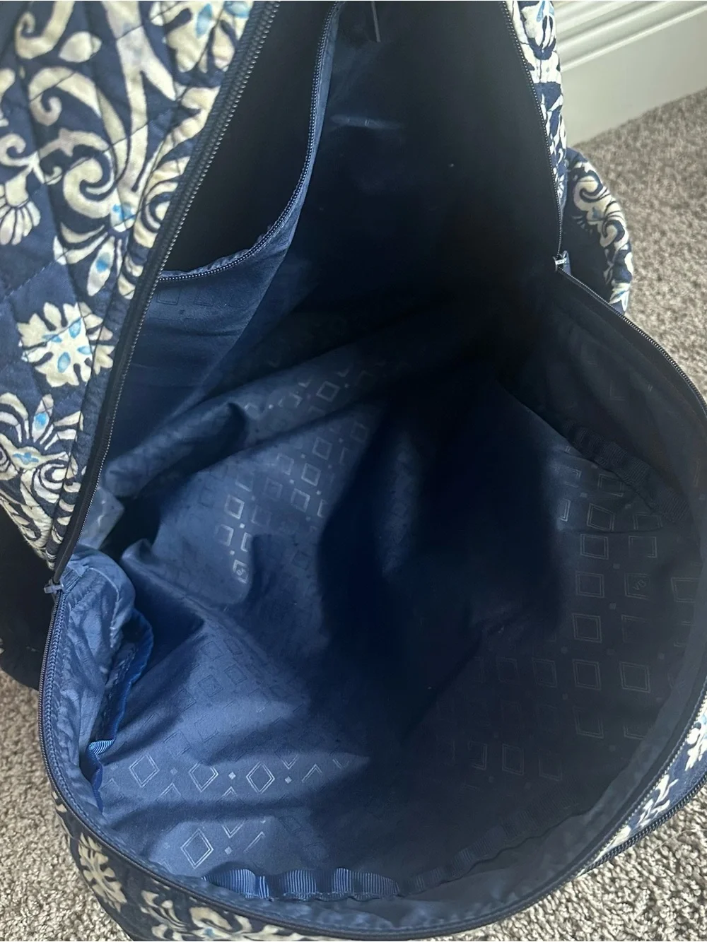 Vera Bradley Navy Floral Quilted Tote